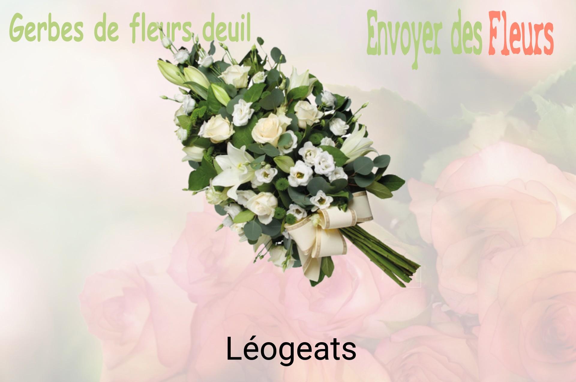 Gerbe de fleurs de deuil livrée à Léogeats